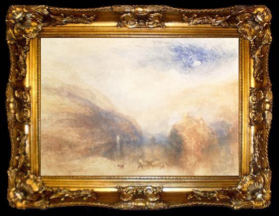 framed  J.M.W. Turner The Lauerzersee with on Mythens, ta009-2